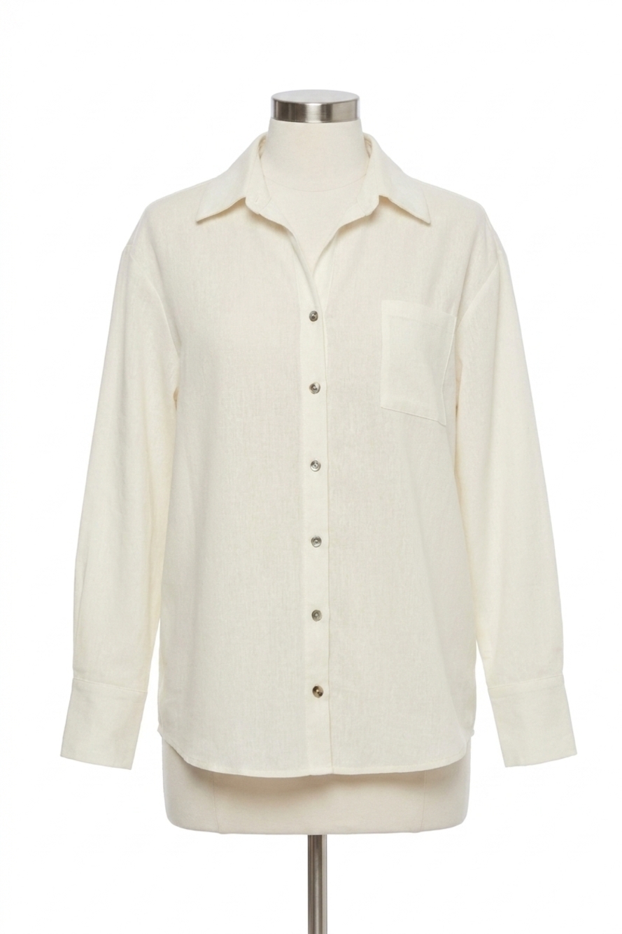 NEW SHE + SKY essential button down shirt in ivory